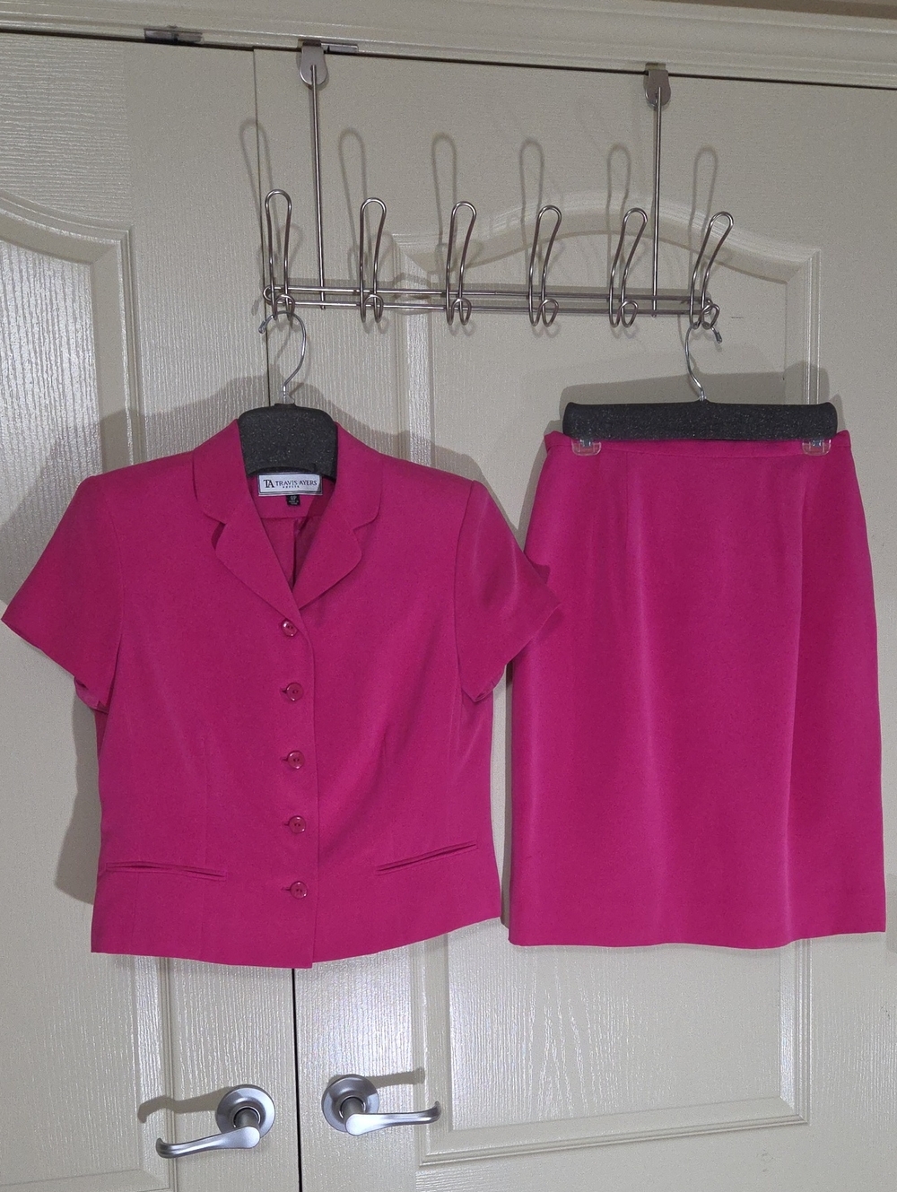Travis Ayers "Barbie" / Hot Pink Short Sleeve Skirt Suit